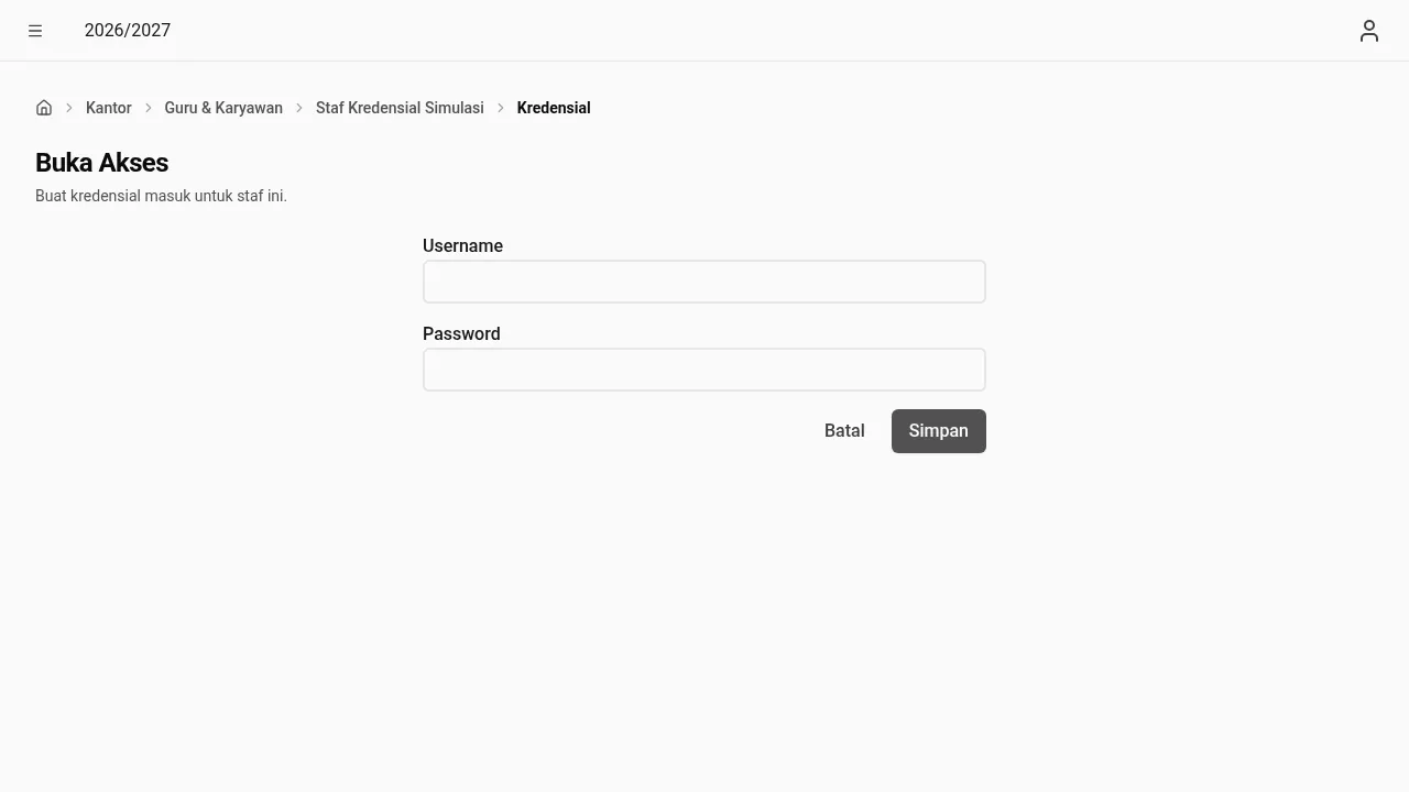 Formulir buka akses (desktop)