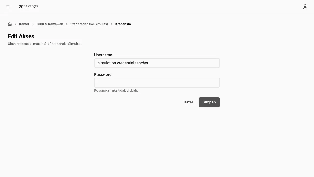 Formulir edit akses (desktop)