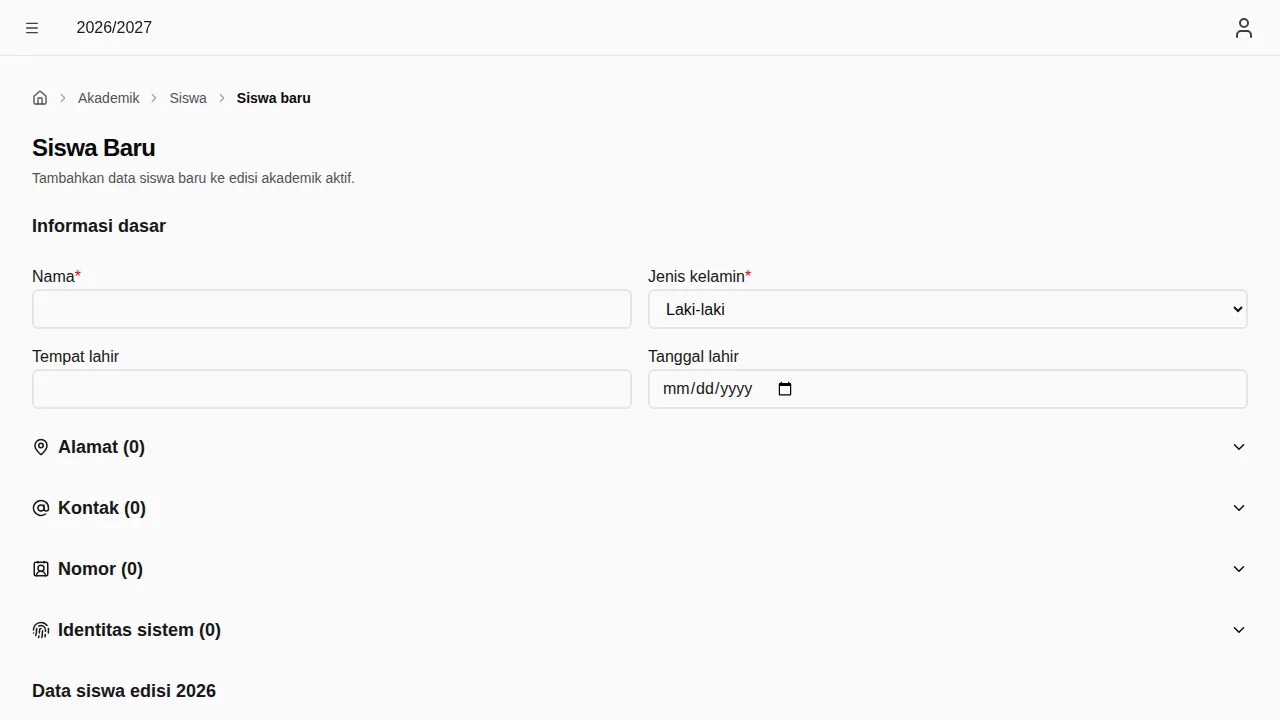 Formulir siswa baru (desktop)
