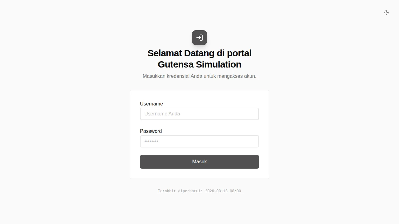 Halaman Masuk Gutensa (desktop)