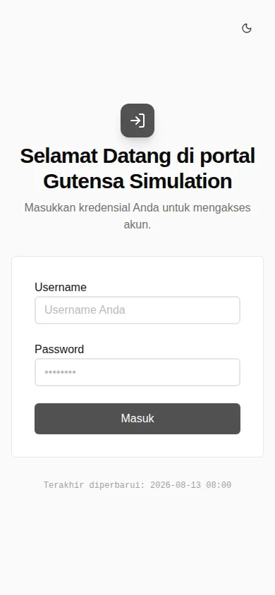 Halaman Masuk Gutensa (mobile)